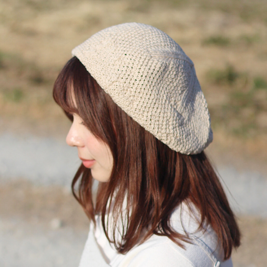 希少高級綿100%ニットベレー帽~日本製