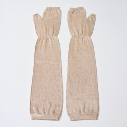 夏用UVカットアームカバーミドル丈 シルク100%