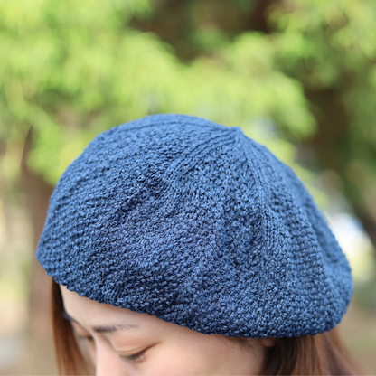 ベレー帽春夏用ナチュラルコーデ【和紙素材】