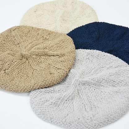 ベレー帽春夏用ナチュラルコーデ【和紙素材】