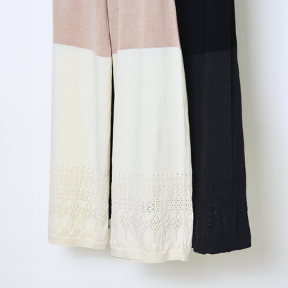 シルク100％とオーガニックコットン100％のワイドペチパンツ