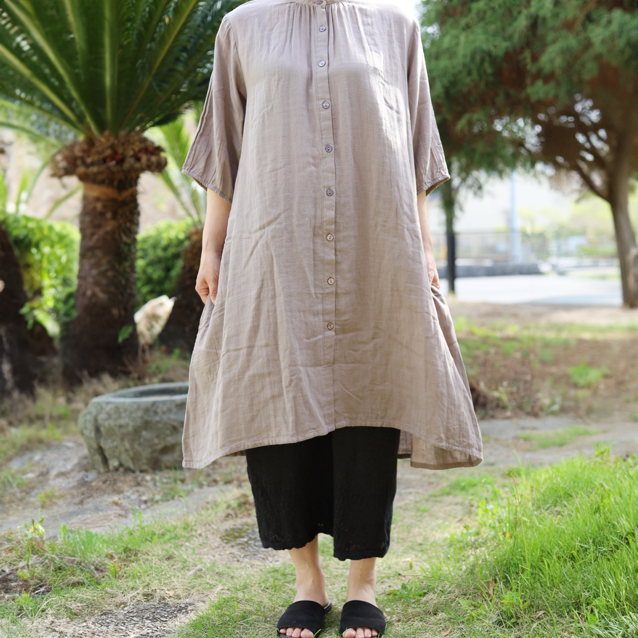 シルク100％とオーガニックコットン100％のワイドペチパンツ