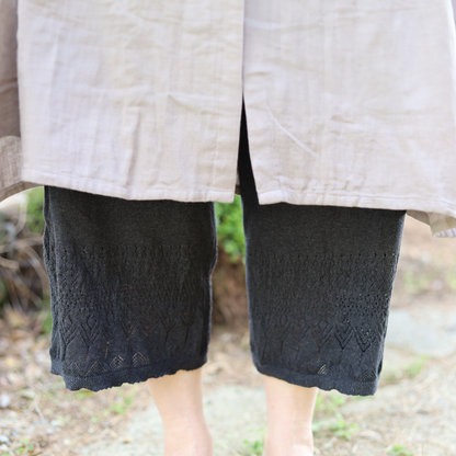 シルク100％とオーガニックコットン100％のワイドペチパンツ