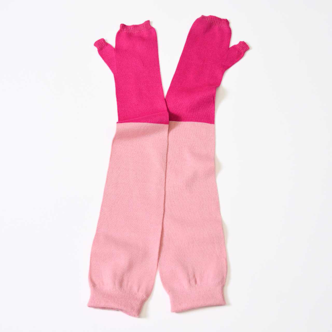 夏用UVカット美濃和紙糸おしゃれバイカラーアームカバーロング