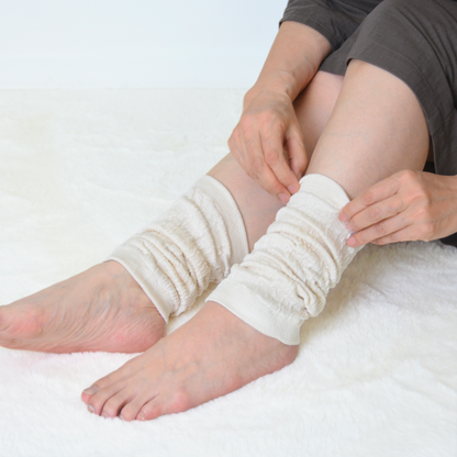 薄手シルクレッグウォーマーかかとなし冷え取り・室内用就寝用
