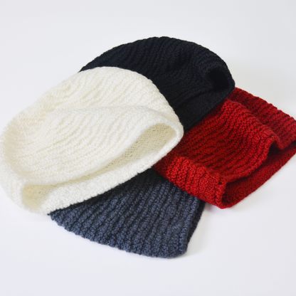 ニット帽ラムウール100％ビーニー帽