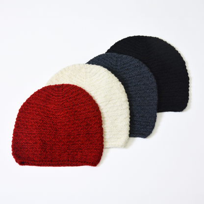 ニット帽ラムウール100％ビーニー帽