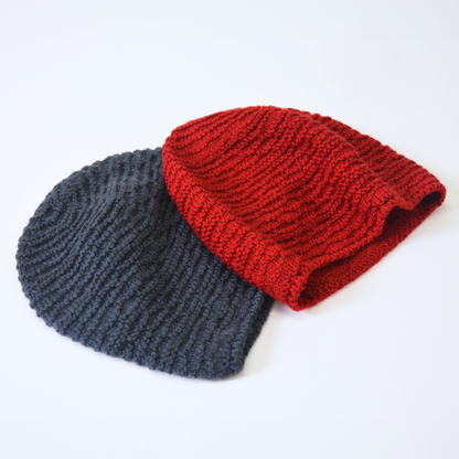 ニット帽ラムウール100％ビーニー帽