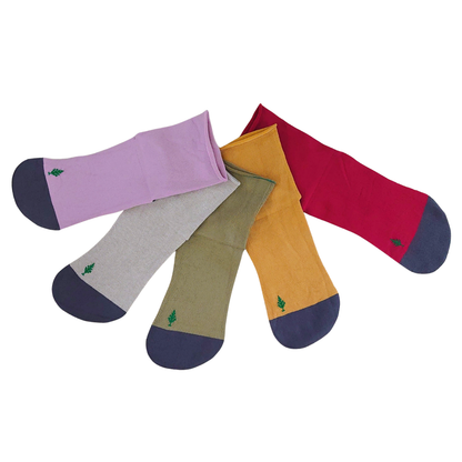 オーガニックコットンのバイカラーソックス～足首に優しいゴムフリー