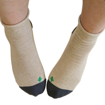 オーガニックコットンのバイカラーソックス～足首に優しいゴムフリー