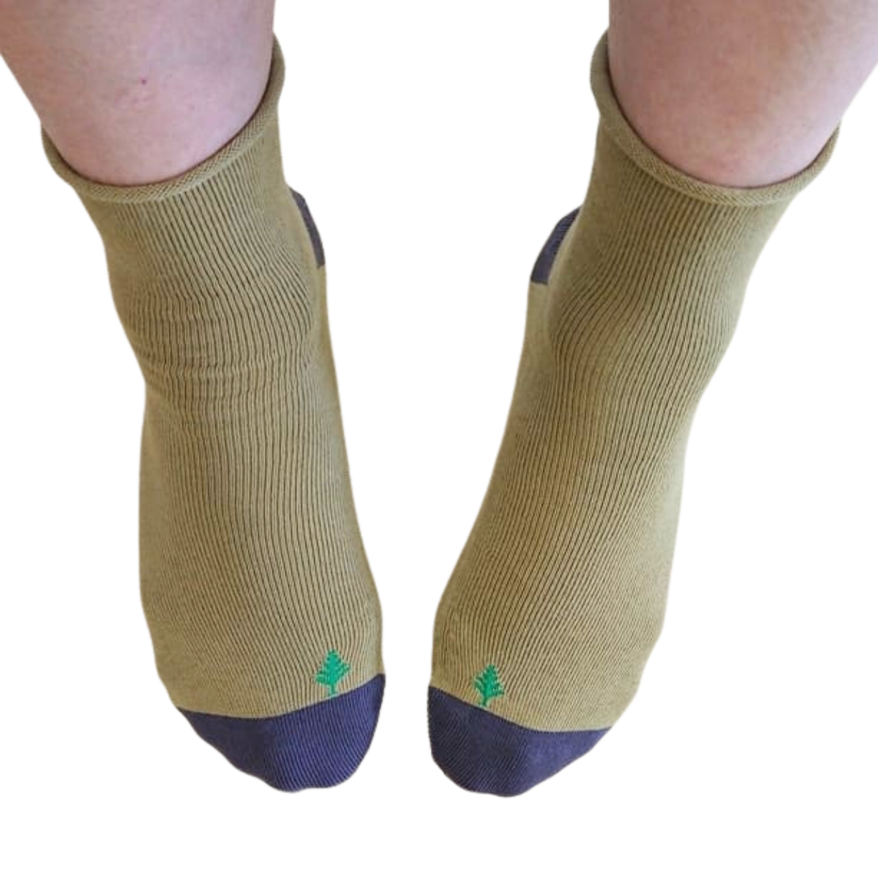 オーガニックコットンのバイカラーソックス～足首に優しいゴムフリー