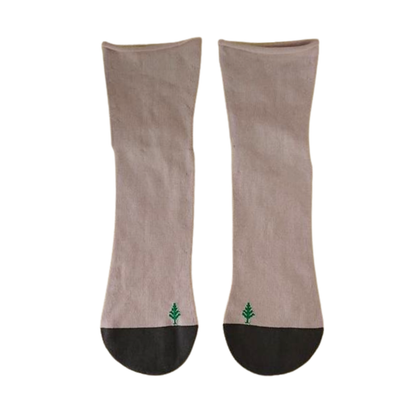 オーガニックコットンのバイカラーソックス～足首に優しいゴムフリー