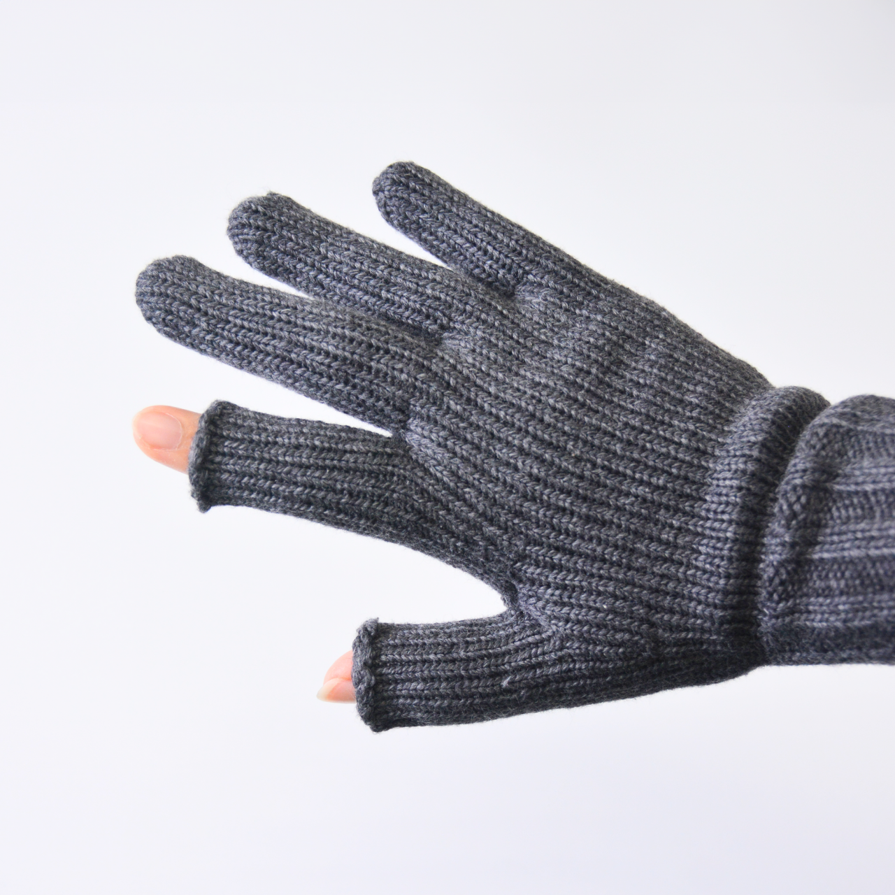 綿リリアン カシミヤタッチ手袋 指先フリー