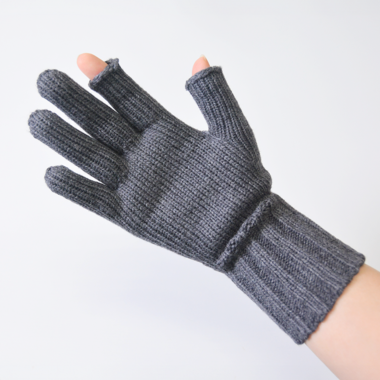 綿リリアン カシミヤタッチ手袋 指先フリー