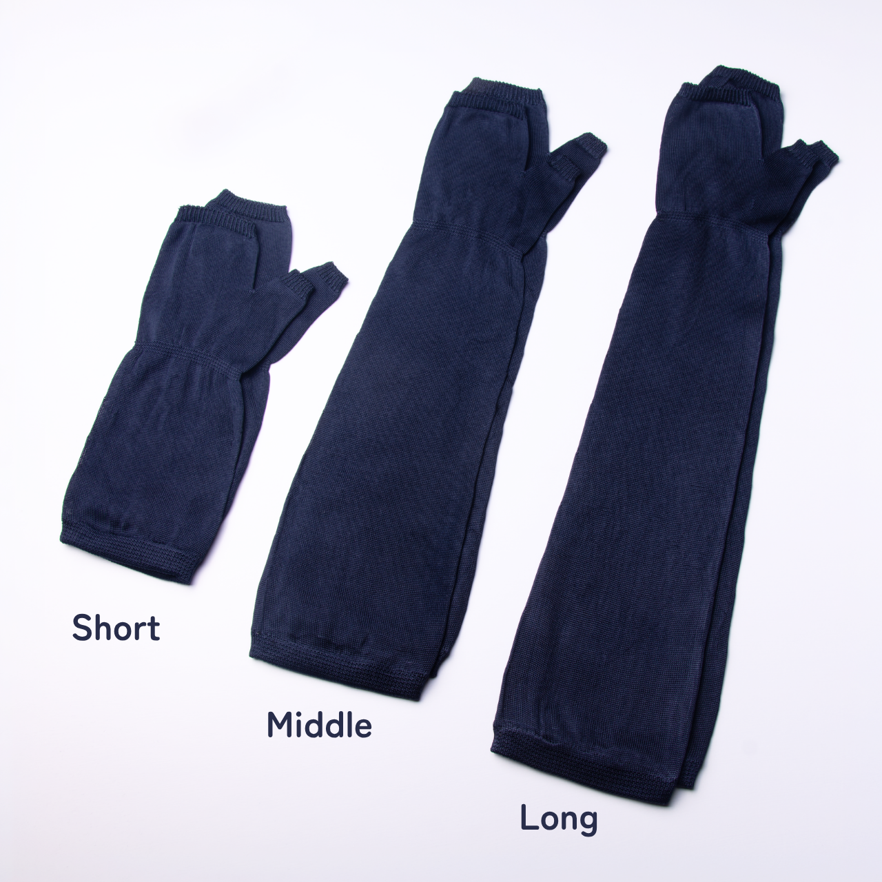 ひんやりシルク100％ UVアームカバー ミドル丈