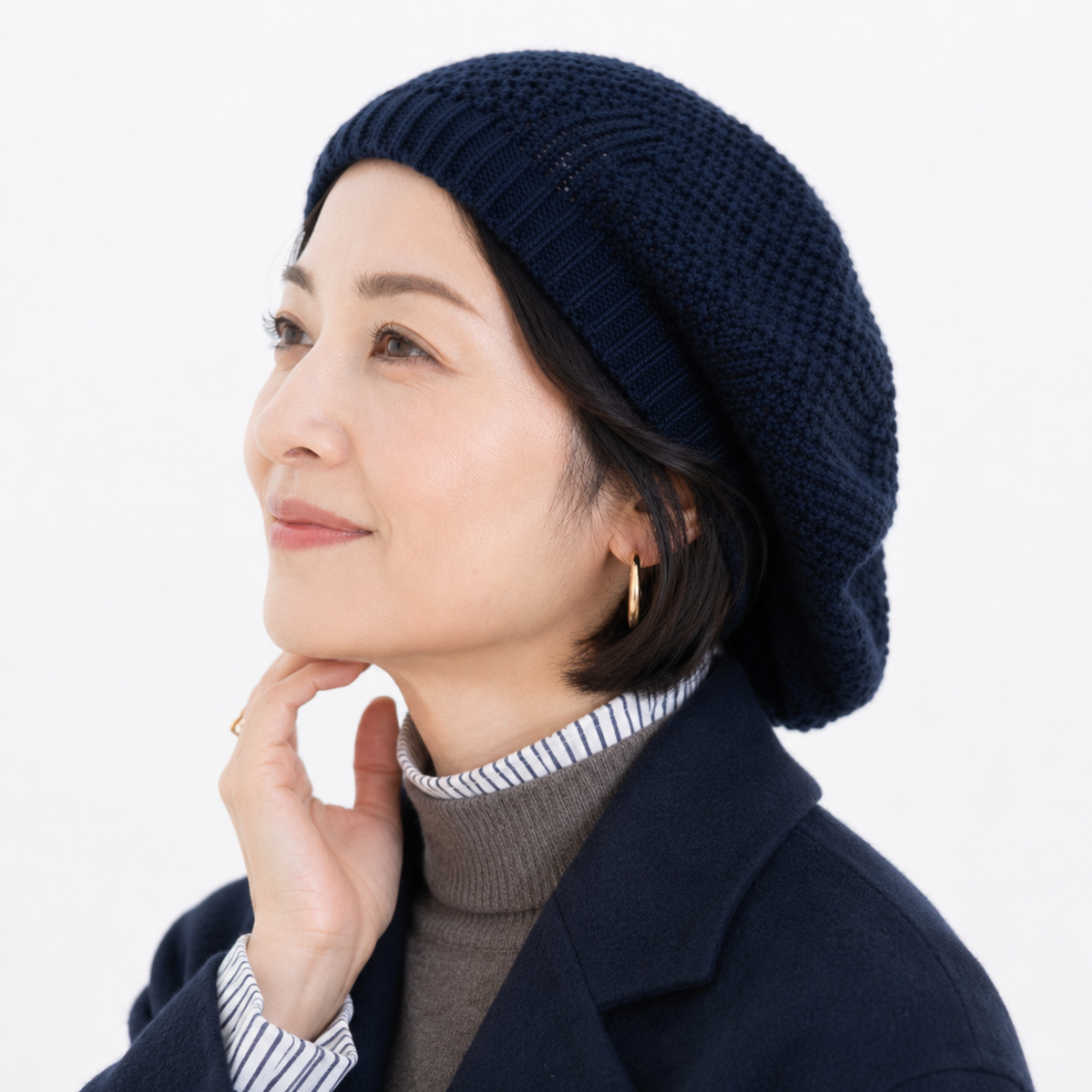 【数量限定】カシミヤ100% 鹿の子編みベレー帽