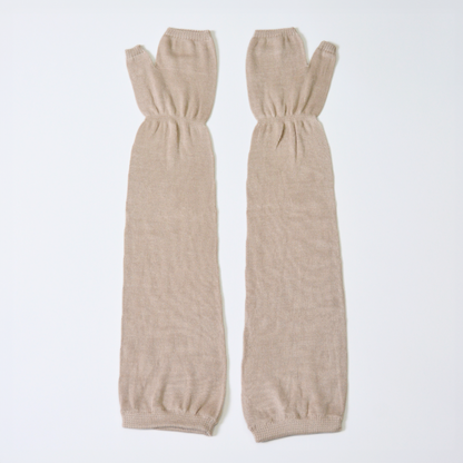 夏用UVカットアームカバーロング丈 シルク100%