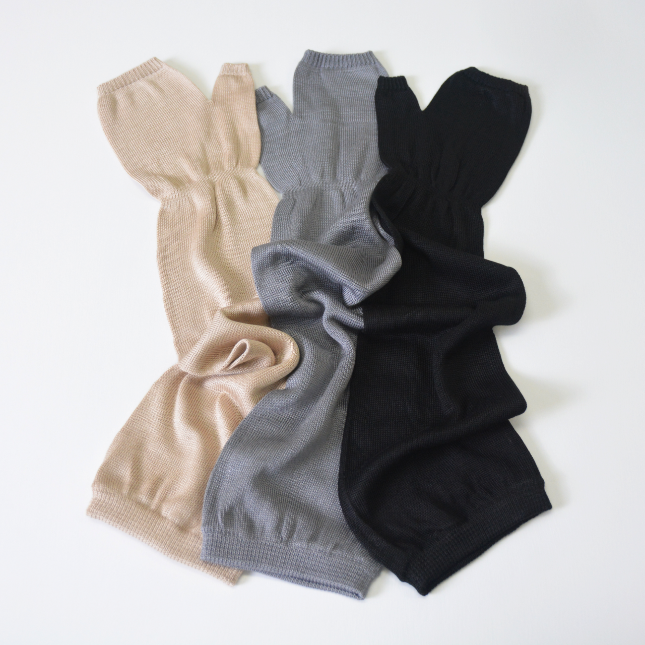 夏用UVカットアームカバーロング丈 シルク100%