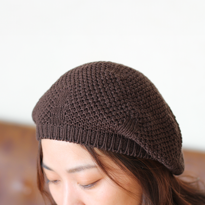 希少高級綿100％ニットベレー帽～日本製