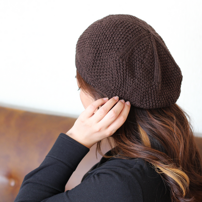 希少高級綿100％ニットベレー帽～日本製