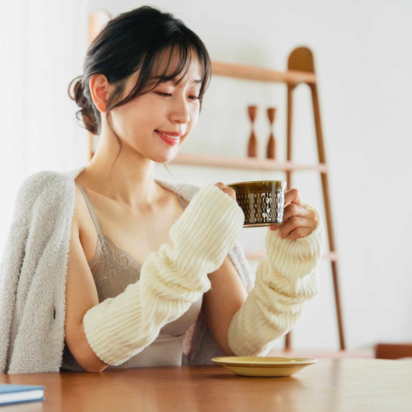 レッグウォーマ―かかとなし ウール&シルクですっ極暖たか