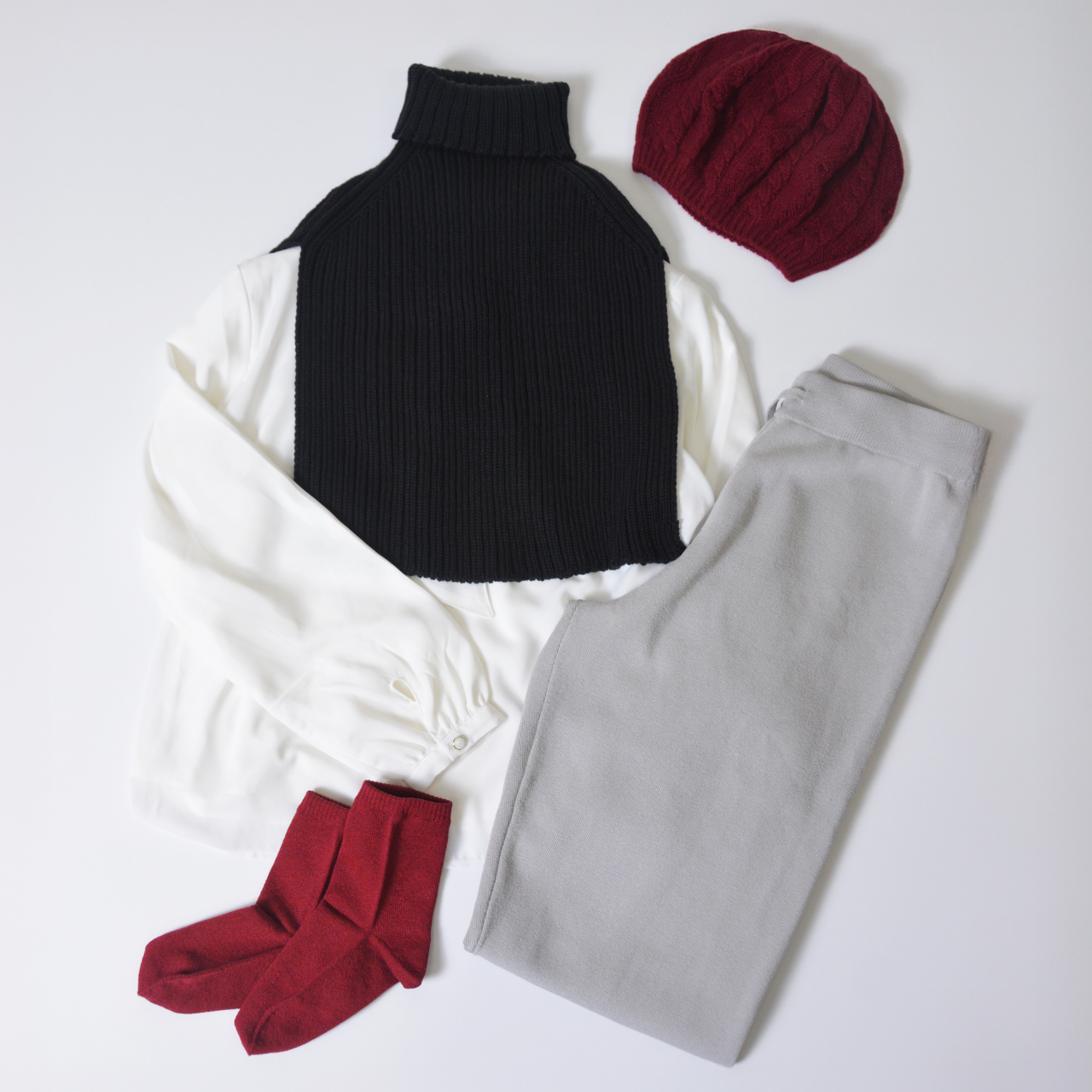 ラムウール100％ ハイネックスヌード