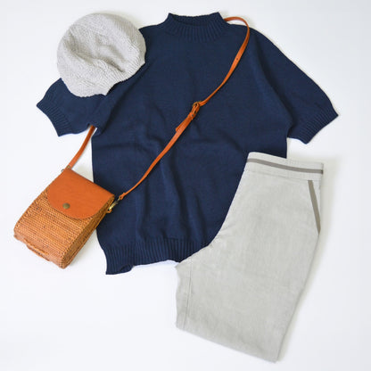 サマーニットセーター大人の夏に～美濃和紙糸100%